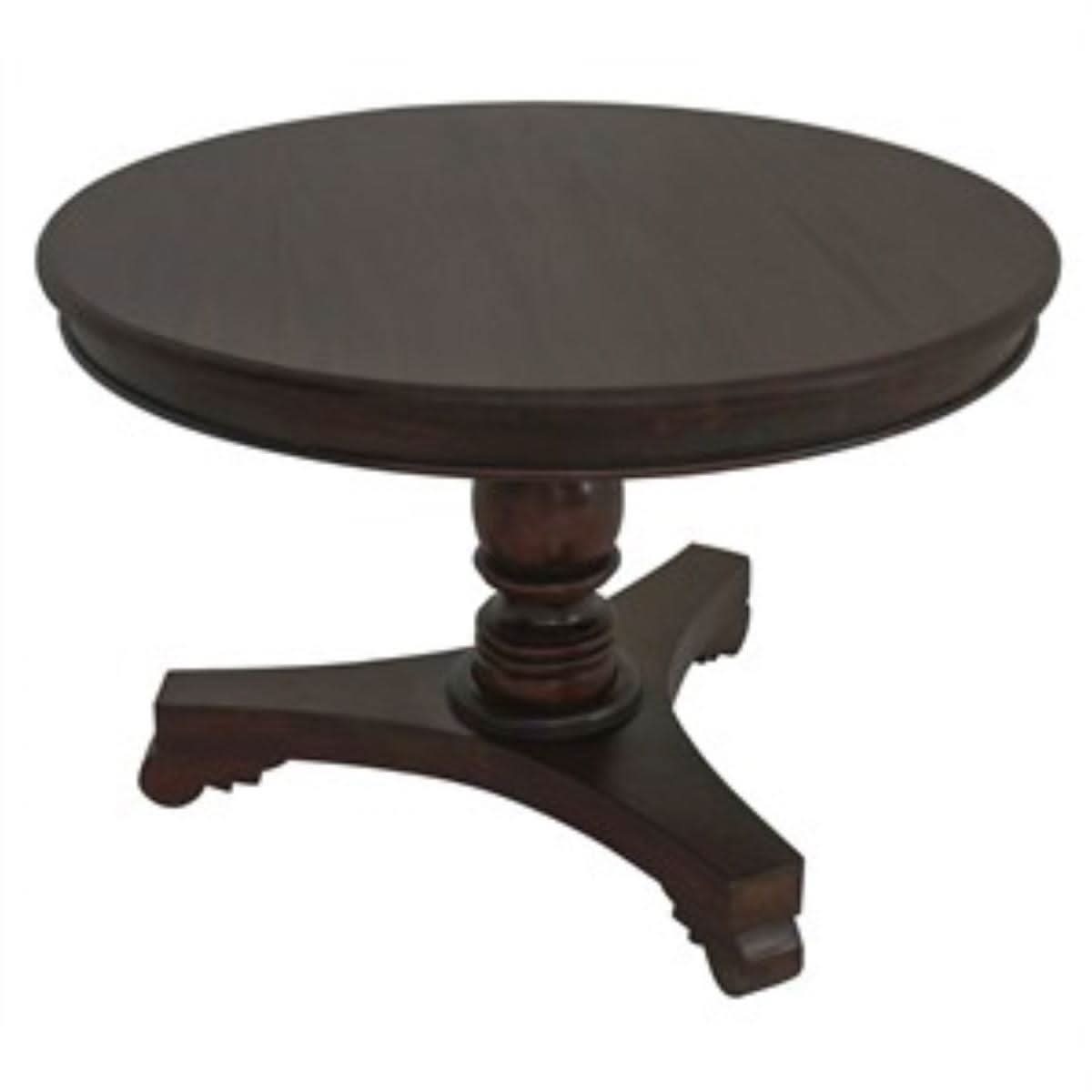 ROSMARIE QUEEN ANN ROUND DINING TABLE IN SOLID MAHOGANY 120CM - CHOCOLATE - MyChocolateWood