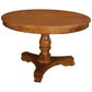 ROSMARIE QUEEN ANN ROUND DINING TABLE IN SOLID MAHOGANY 120CM - LIGHT PECAN - MyChocolateWood