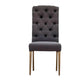 ROSSI HAMPTONS SOLID RUBBER WOOD DINING CHAIR WITH A CHARCOAL LINEN FABRIC - MyChocolateWood