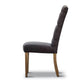 ROSSI HAMPTONS SOLID RUBBER WOOD DINING CHAIR WITH A CHARCOAL LINEN FABRIC - MyChocolateWood