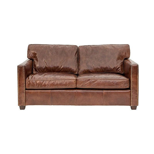 ROXIE AGED LEATHER 2-SEATER SOFA IN TOP GRAIN COW HIDE - MyChocolateWood