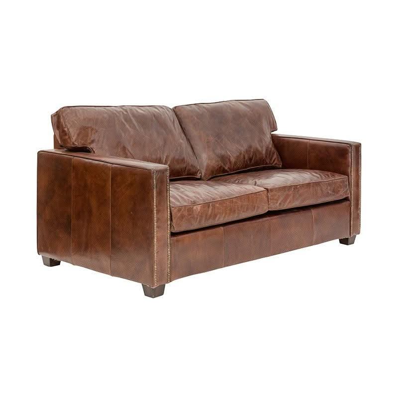 ROXIE AGED LEATHER 2-SEATER SOFA IN TOP GRAIN COW HIDE - MyChocolateWood