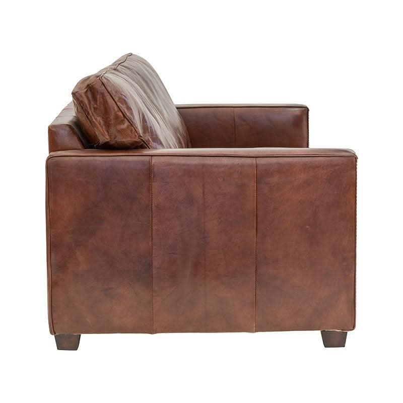 ROXIE AGED LEATHER 2-SEATER SOFA IN TOP GRAIN COW HIDE - MyChocolateWood