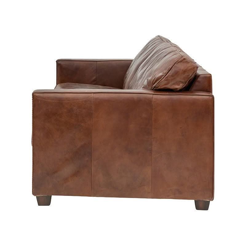 ROXIE AGED LEATHER 3 SEATER SOFA - ITALIAN TOP GRAIN LEATHER - MyChocolateWood