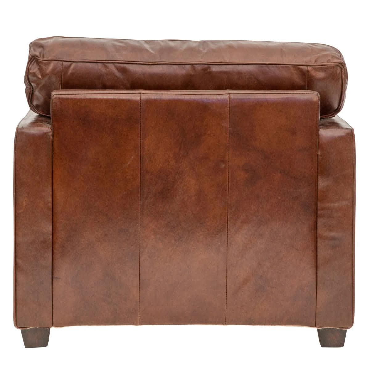 ROXIE AGED LEATHER SINGLE ARMCHAIR IN TOP GRAIN COW HIDE - MyChocolateWood