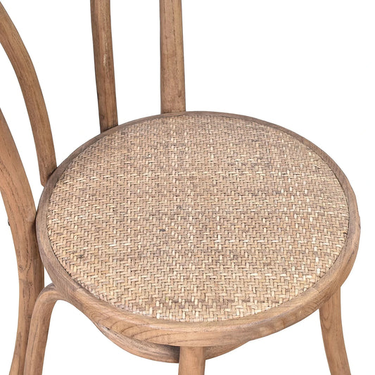 ROYSTON BENTWOOD DINING CHAIR WITH RATTAN SEAT NATURAL - MyChocolateWood