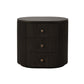 SABRAN MAHOGANY OVAL 3-DRAWER BEDSIDE TABLE NIGHTSTAND GREY OAK