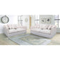 SALIS 2-SEATER SOFA FABRIC WITH 5 CUSHIONS IN STONE COLOUR