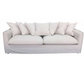 SALIS 3-SEATER SOFA FABRIC WITH 7 CUSHIONS IN STONE COLOUR - MyChocolateWood