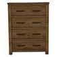 SCOTTI SOLID PINE 4 DRAWER TALLBOY/ 4 DRAWER CHEST OF DRAWERS AGED SUNDRIED ASH COLOUR - MyChocolateWood