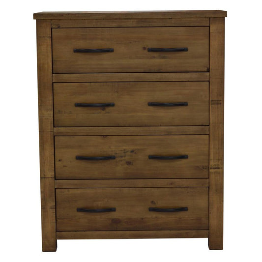 SCOTTI SOLID PINE 4 DRAWER TALLBOY/ 4 DRAWER CHEST OF DRAWERS AGED SUNDRIED ASH COLOUR