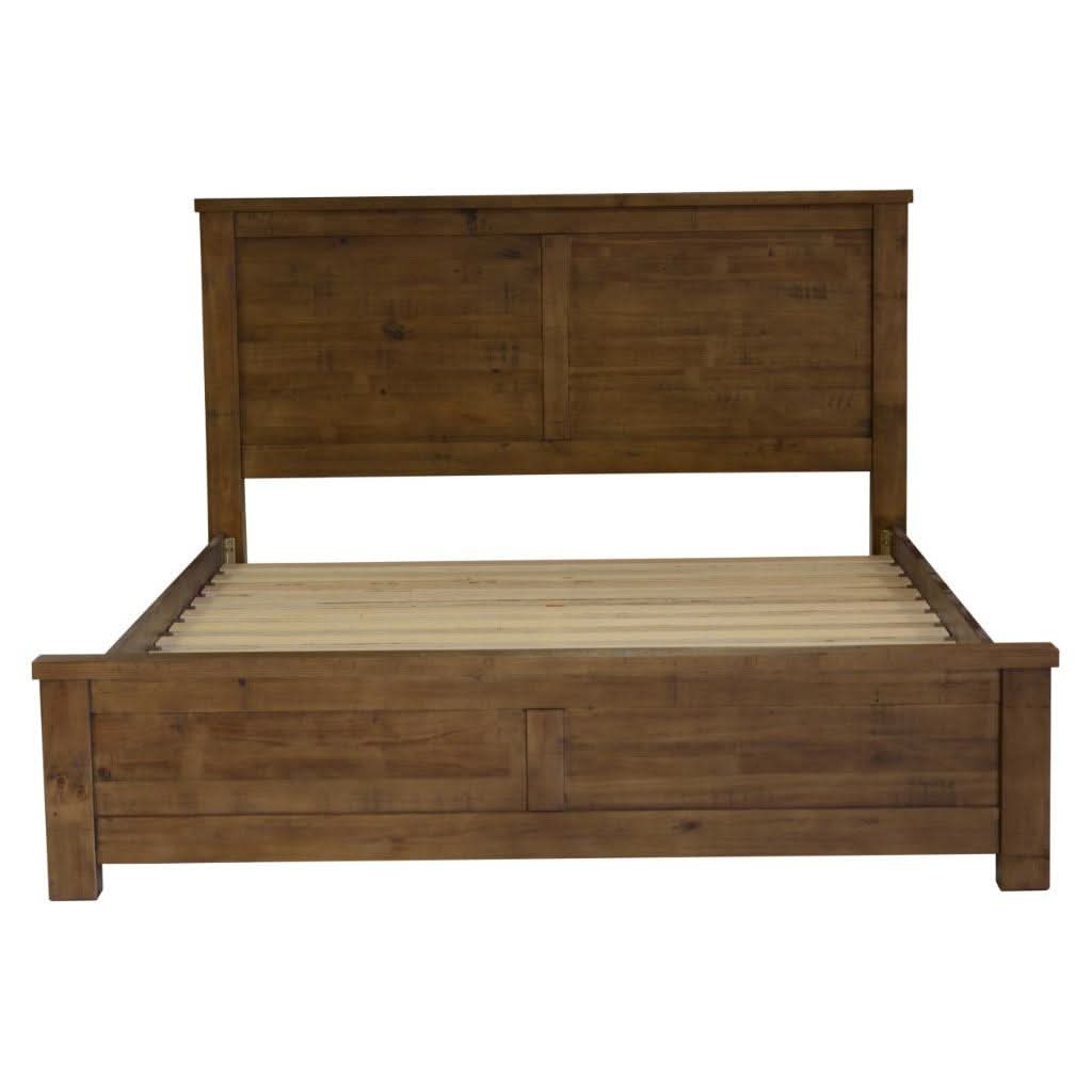 SCOTTI SOLID PINE DOUBLE BED  AGED SUNDRIED ASH COLOUR - MyChocolateWood