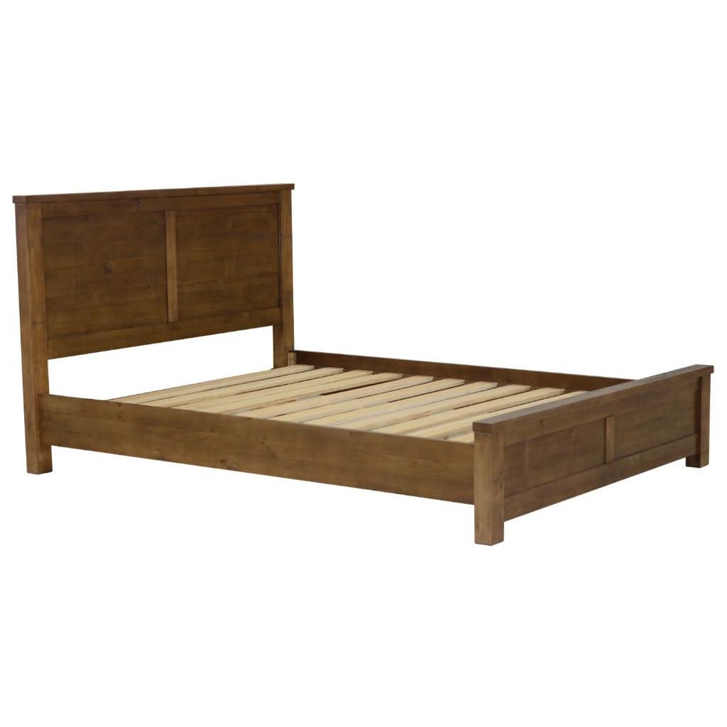 SCOTTI SOLID PINE DOUBLE BED  AGED SUNDRIED ASH COLOUR - MyChocolateWood