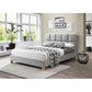 SCRIVENS FABRIC QUEEN BED IN MIST GREY