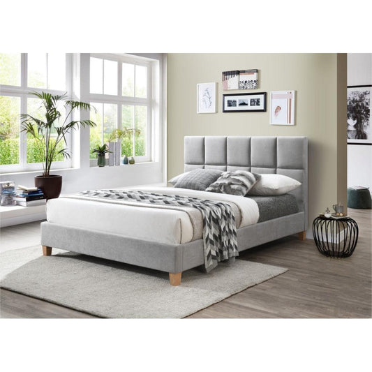 SCRIVENS FABRIC QUEEN BED IN MIST GREY