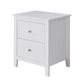 SELENE RUBBERWOOD 2-DRAWER BEDSIDE TABLE WHITE - MyChocolateWood