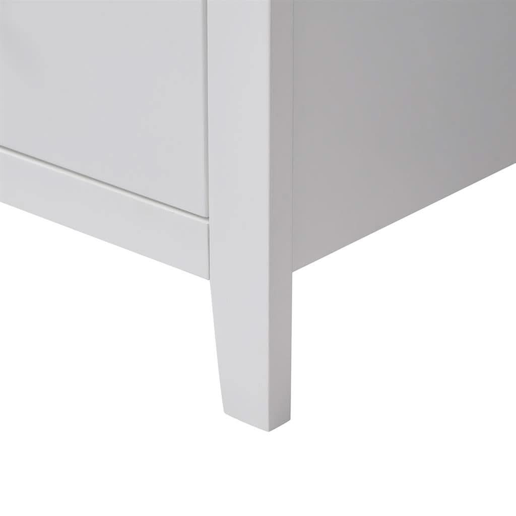 SELENE RUBBERWOOD 2-DRAWER BEDSIDE TABLE WHITE - MyChocolateWood