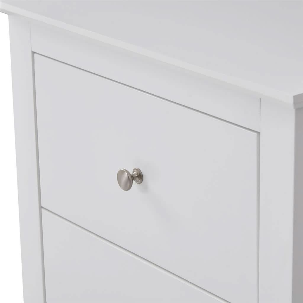 SELENE RUBBERWOOD 2-DRAWER BEDSIDE TABLE WHITE - MyChocolateWood