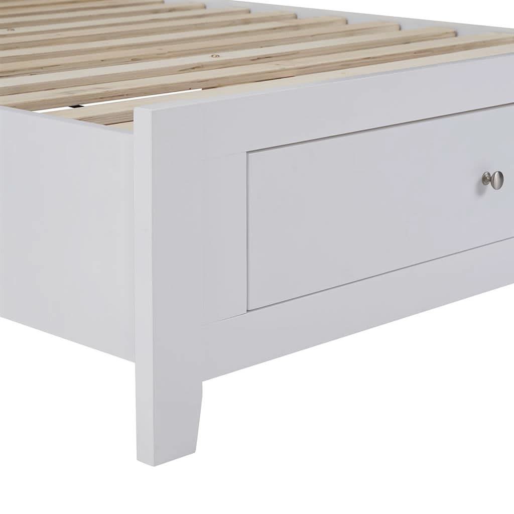 SELENE RUBBERWOOD DOUBLE BED WITH 2 DRAWERS WHITE - MyChocolateWood