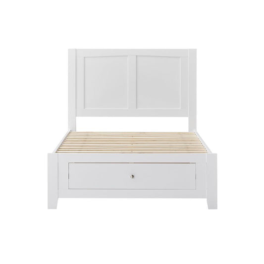 SELENE RUBBERWOOD KING SINGLE BED WITH 1 DRAWER WHITE