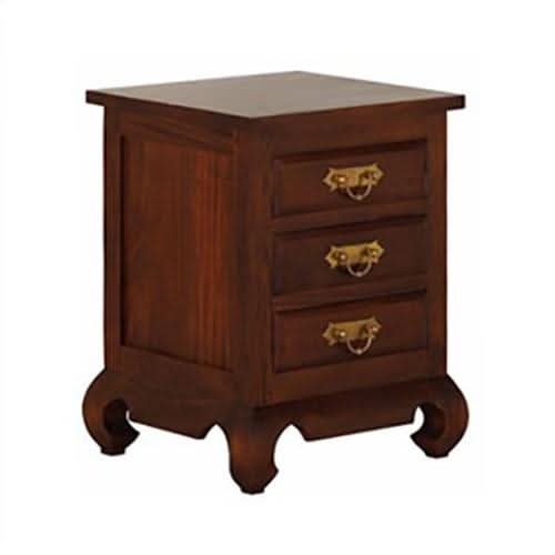 SEOUL SOLID MAHOGANY TIMBER 3-DRAWER BEDSIDE TABLE MAHOGANY - MyChocolateWood