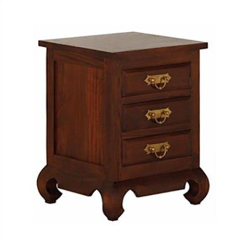 SEOUL SOLID MAHOGANY TIMBER 3-DRAWER BEDSIDE TABLE MAHOGANY - MyChocolateWood