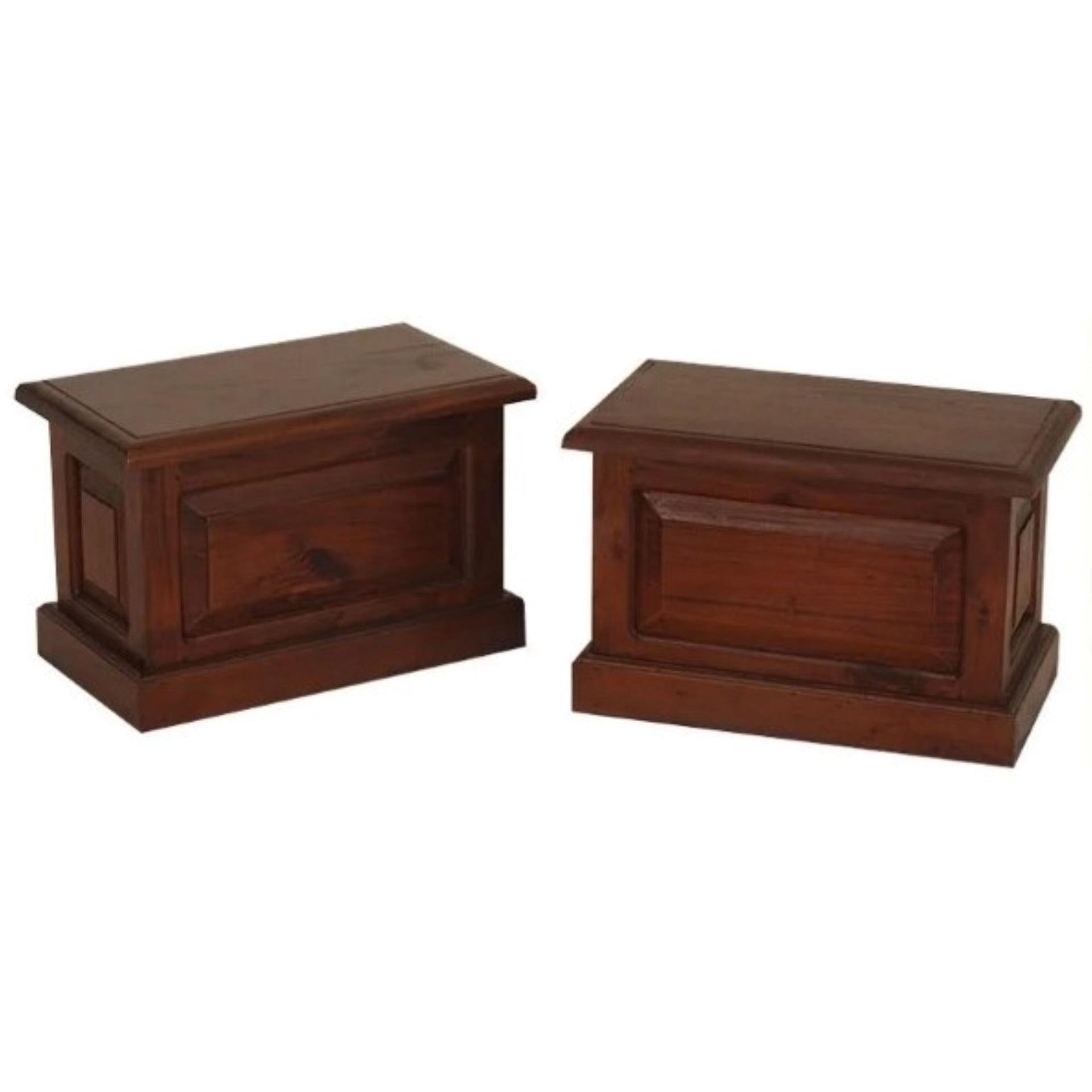 SET OF 2 NORA SMALL BLANKET BOXES IN SOLID MAHOGANY TIMBER - MAHOGANY - MyChocolateWood
