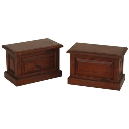 SET OF 2 NORA SMALL BLANKET BOXES IN SOLID MAHOGANY TIMBER - MAHOGANY - MyChocolateWood