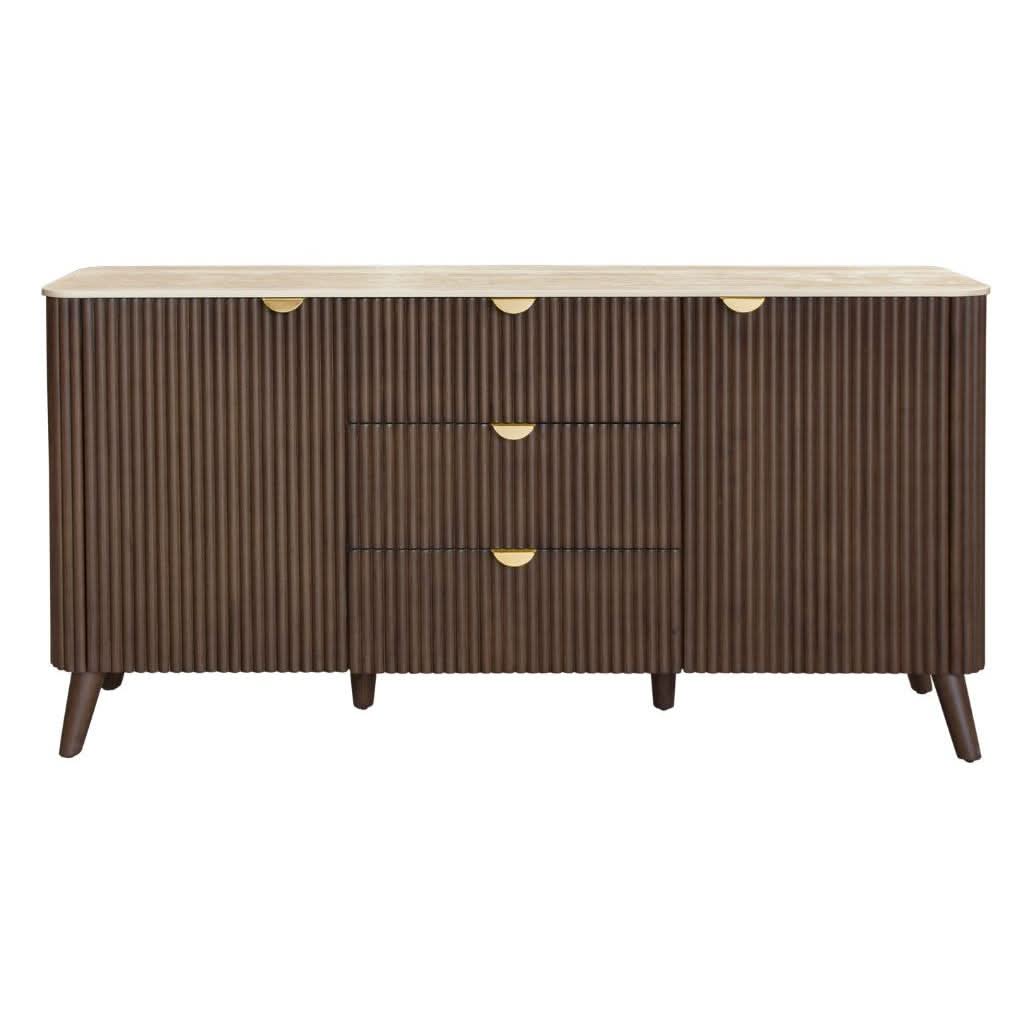 SEVERIN SOLID & VENEER MALAYSIAN HARDWOOD 2-DOOR/3 DRAWER BUFFET - MyChocolateWood