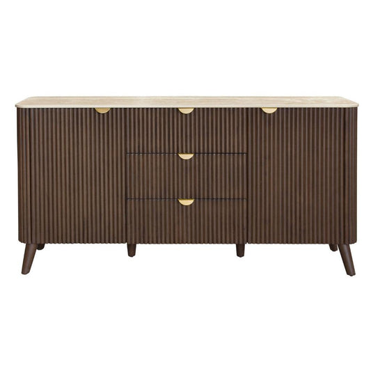 SEVERIN SOLID & VENEER MALAYSIAN HARDWOOD 2-DOOR/3 DRAWER BUFFET