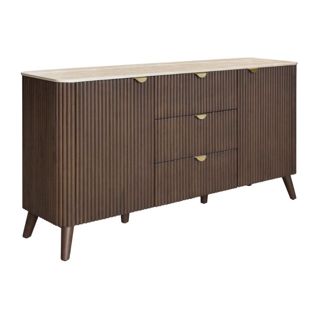 SEVERIN SOLID & VENEER MALAYSIAN HARDWOOD 2-DOOR/3 DRAWER BUFFET - MyChocolateWood