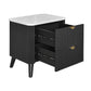 SEVERIN SOLID & VENEER MALAYSIAN HARDWOOD 2-DRAWER BEDSIDE TABLE BLACK
