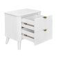 SEVERIN SOLID & VENEER MALAYSIAN HARDWOOD 2-DRAWER BEDSIDE TABLE WHITE