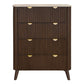 SEVERIN SOLID & VENEER MALAYSIAN HARDWOOD 4 DRAWER TALLBOY/ 4 DRAWER CHEST OF DRAWERS WALNUT - MyChocolateWood