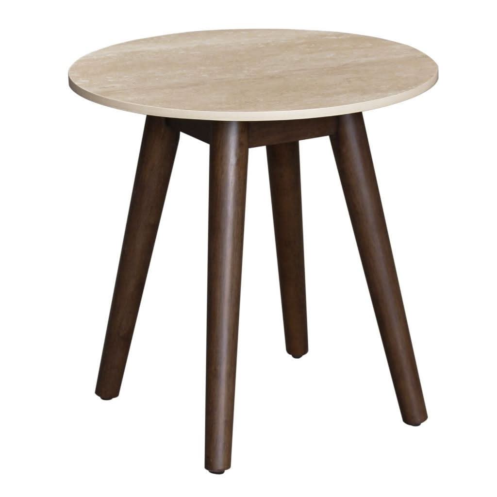 SEVERIN SOLID & VENEER MALAYSIAN HARDWOOD ROUND COFFEE TABLE  WALNUT DIA.80CM - MyChocolateWood