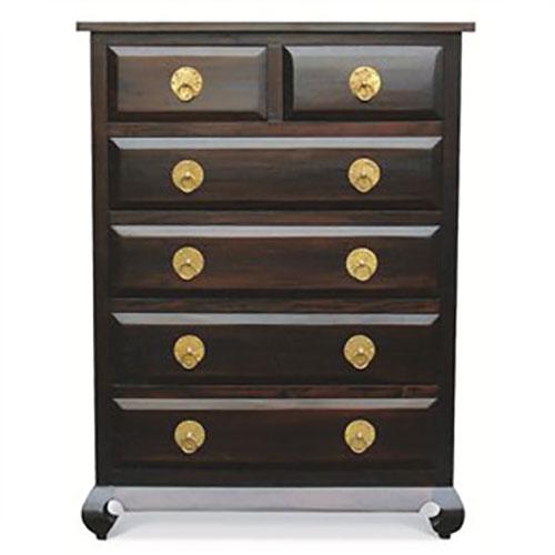 SHANDONG SOLID MAHOGANY TIMBER 6 DRAWER TALLBOY/CHEST OF 6 DRAWERS CHOCOLATE COLOUR - MyChocolateWood