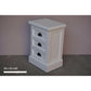 SHEBA SOLID MAHOGANY BEDSIDE TABLE/NIGHTSTAND WITH 3 DRAWERS IN WHITE - MyChocolateWood