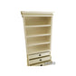 SHEBA SOLID MAHOGANY BOOKCASE BOOKSHELF 4 SHELVES/3 DRAWERS - WHITE - MyChocolateWood