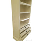 SHEBA SOLID MAHOGANY BOOKCASE BOOKSHELF 4 SHELVES/3 DRAWERS - WHITE - MyChocolateWood