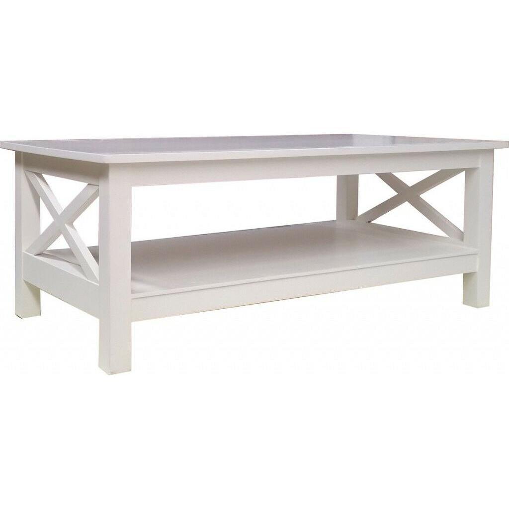 SHEBA SOLID MAHOGANY COFFEE TABLE WHITE IN 120CM - MyChocolateWood