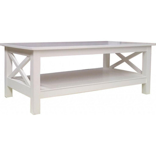 SHEBA SOLID MAHOGANY COFFEE TABLE WHITE IN 120CM - MyChocolateWood