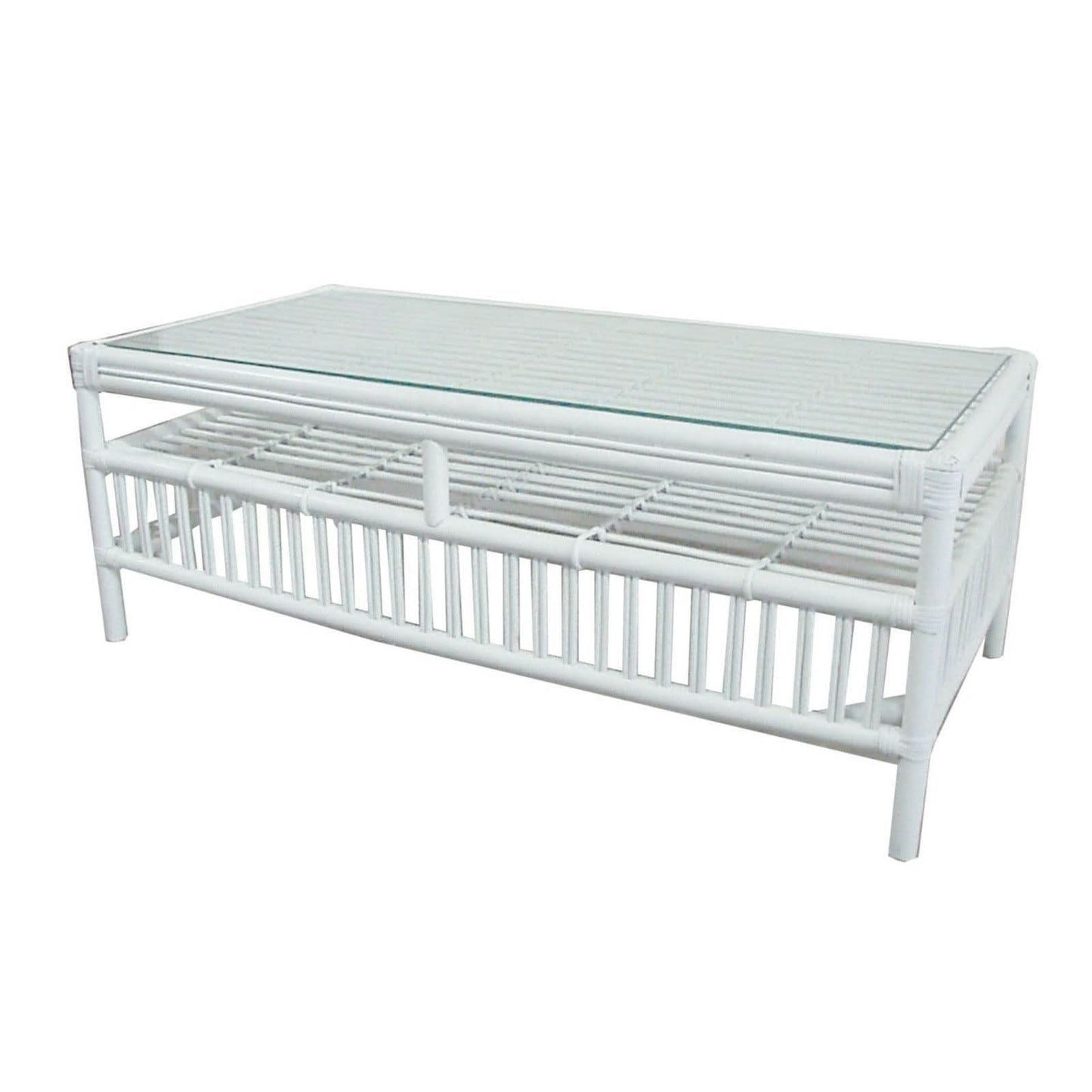 SHIPTON GLASS TOP RATTAN COFFEE TABLE IN WHITE - MyChocolateWood