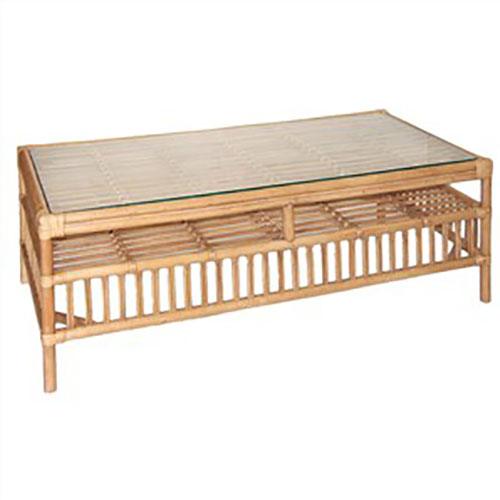 SHIPTON GLASS TOP RATTAN COFFEE TABLE TOBACCO - MyChocolateWood