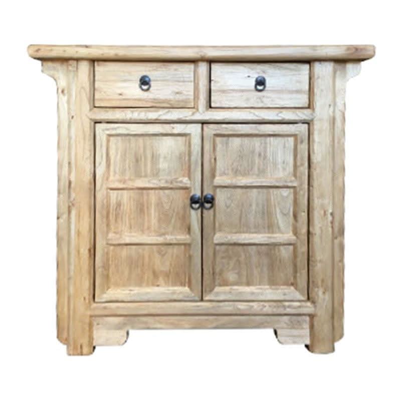 SHULI CHINESE ANTIQUE REPRODUCTION 2-DRAWER 2-DOOR CABINET CUPBOARD RECLAIMED ELM - MyChocolateWood