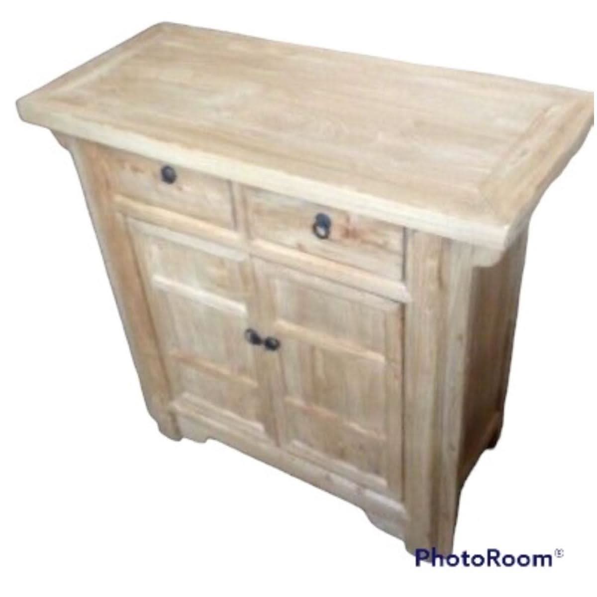 SHULI CHINESE ANTIQUE REPRODUCTION 2-DRAWER 2-DOOR CABINET CUPBOARD RECLAIMED ELM - MyChocolateWood