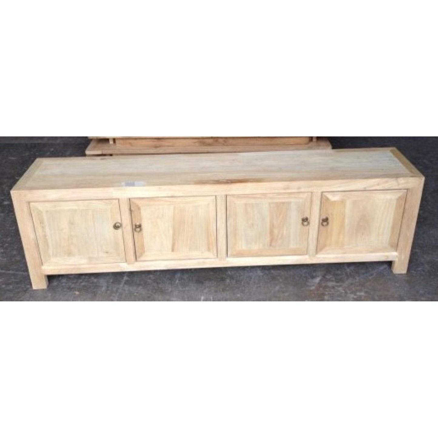 SHULI CHINESE ANTIQUE REPRODUCTION 4 DOORS TV UNIT RECLAIMED ELM - MyChocolateWood