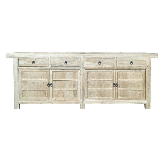 SHULI CHINESE ANTIQUE REPRODUCTION BUFFET SIDEBOARD 4-DOORS 4-DRAWERS RECLAIMED ELM - MyChocolateWood