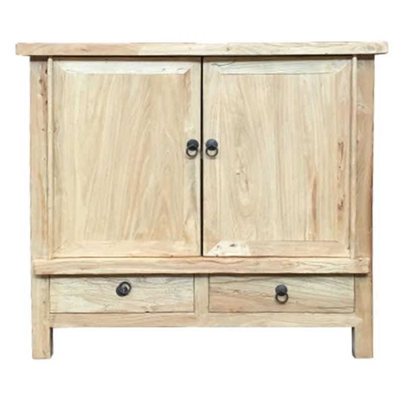 SHULI RECLAIMED ELM CHINESE ANTIQUE REPRODUCTION BUFFET SIDEBOARD 2-DOORS 2 LOW DRAWERS - MyChocolateWood