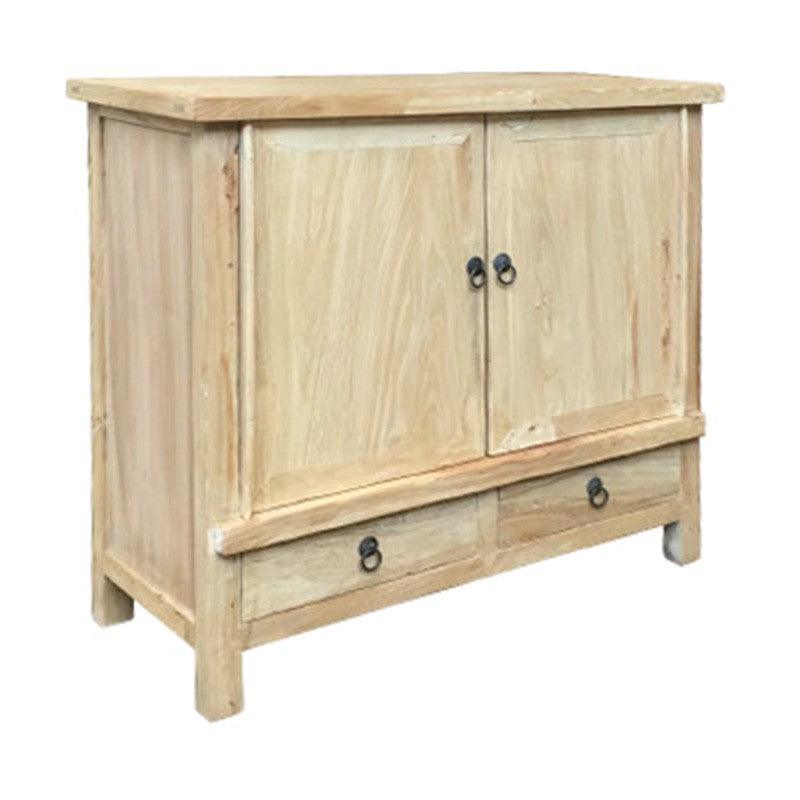 SHULI RECLAIMED ELM CHINESE ANTIQUE REPRODUCTION BUFFET SIDEBOARD 2-DOORS 2 LOW DRAWERS - MyChocolateWood