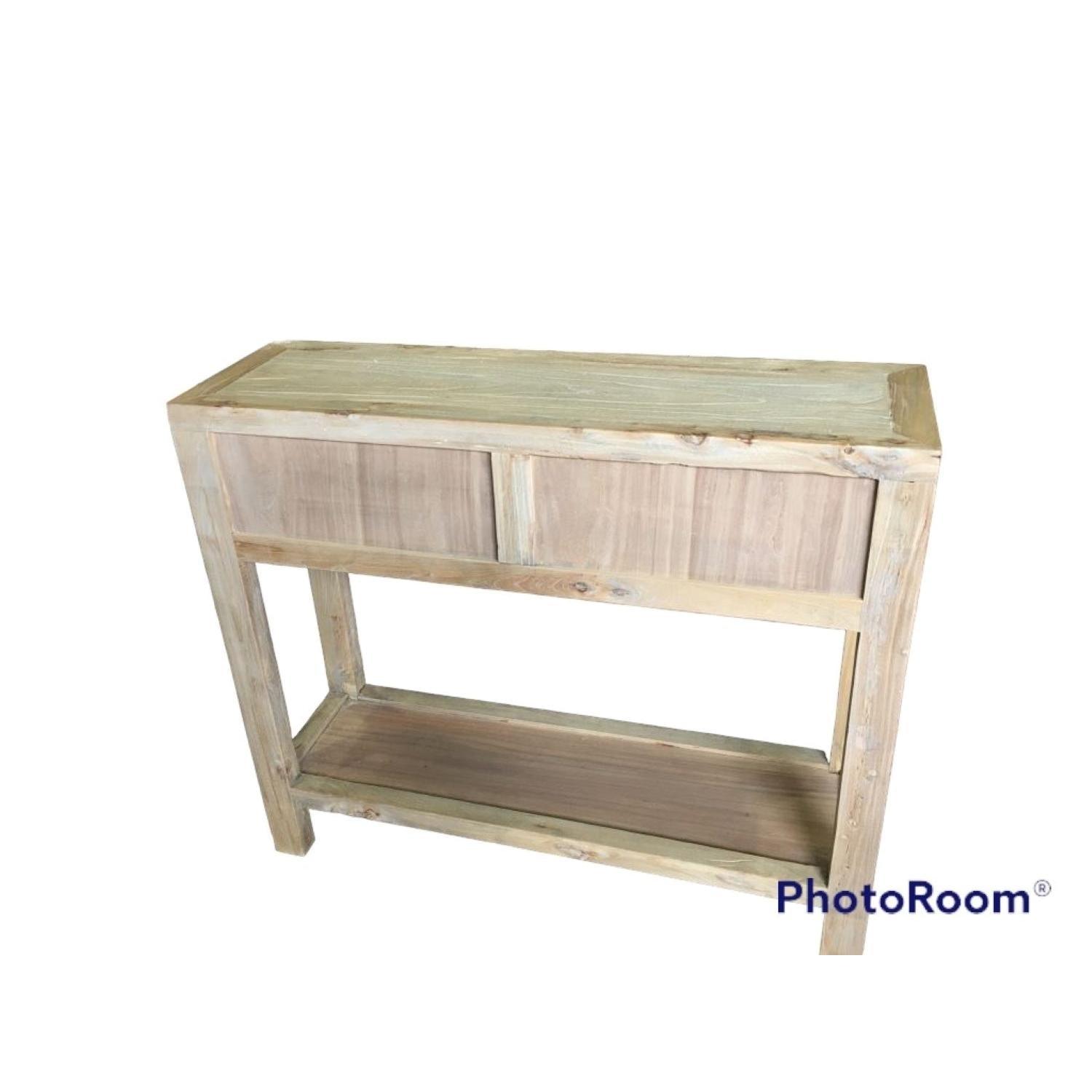 SHULI RECLAIMED ELM CHINESE ANTIQUE REPRODUCTION HALL TABLE/CONSOLE W/ SHELF - MyChocolateWood